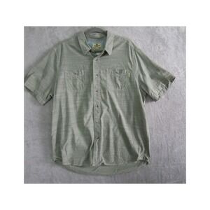 Woolrich Mens Short Sleeve Button Down Shirt Sage Green Size XL Casual Outdoor
